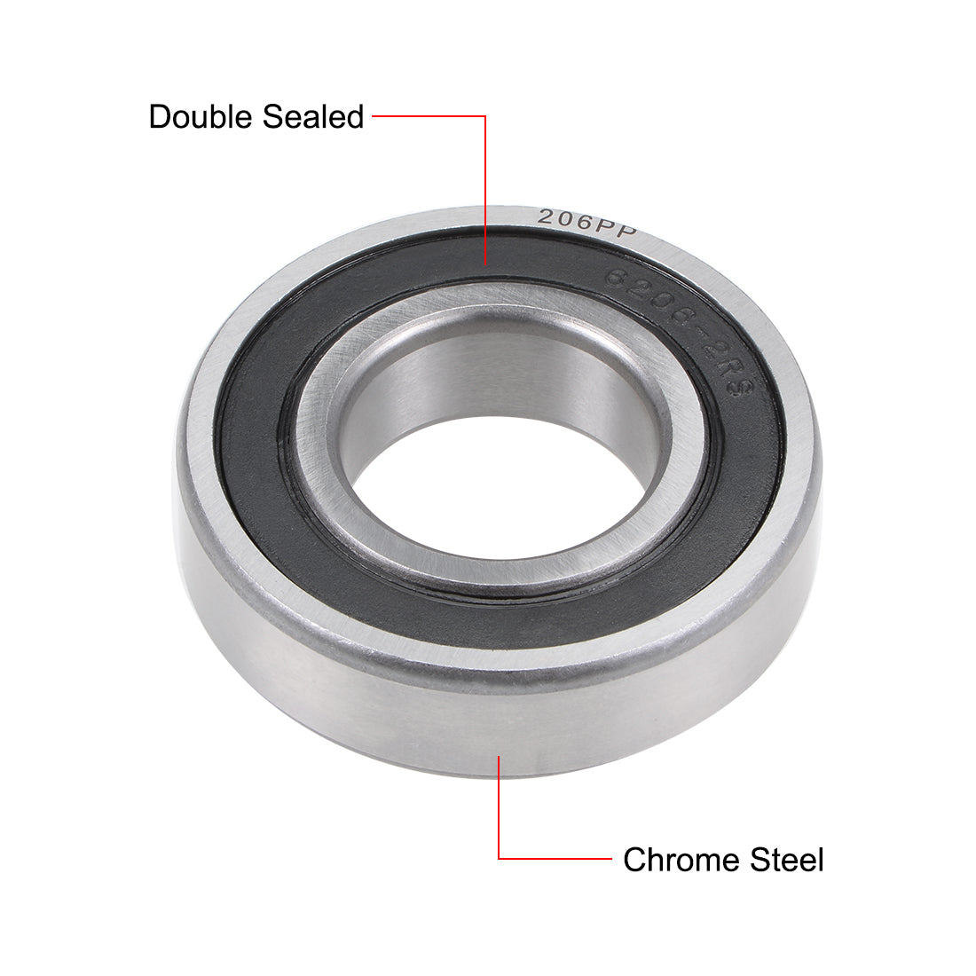 uxcell Uxcell Deep Groove Ball Bearing Double Seal Chrome Steel P0 Z1 Metric Bearings