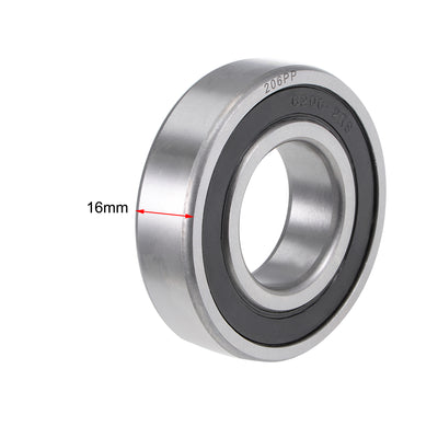 Harfington Uxcell Deep Groove Ball Bearing Double Seal Chrome Steel P0 Z1 Metric Bearings