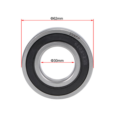 Harfington Uxcell Deep Groove Ball Bearing Double Seal Chrome Steel P0 Z1 Metric Bearings