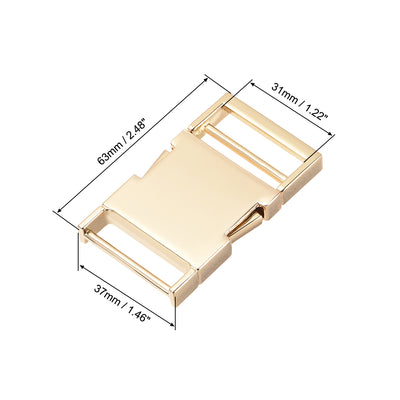 Harfington Uxcell Side Release Buckle 1.2-inch Zinc Alloy Adjustable Buckle Gold Tone