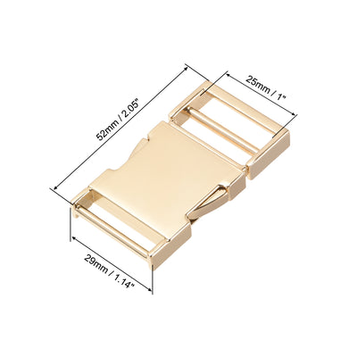 Harfington Uxcell Side Release Buckle 1.2-inch Zinc Alloy Adjustable Buckle Gold Tone