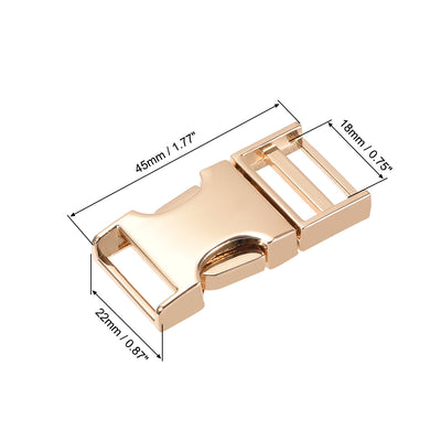 Harfington Uxcell Side Release Buckle 1.2-inch Zinc Alloy Adjustable Buckle Gold Tone