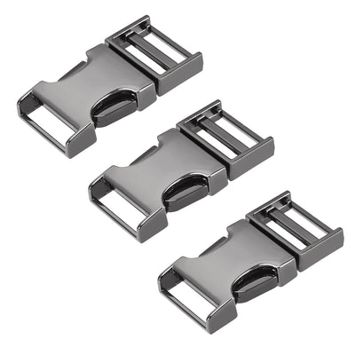 Harfington Uxcell Side Release Buckle Zinc Alloy Adjustable Buckle 3Pcs