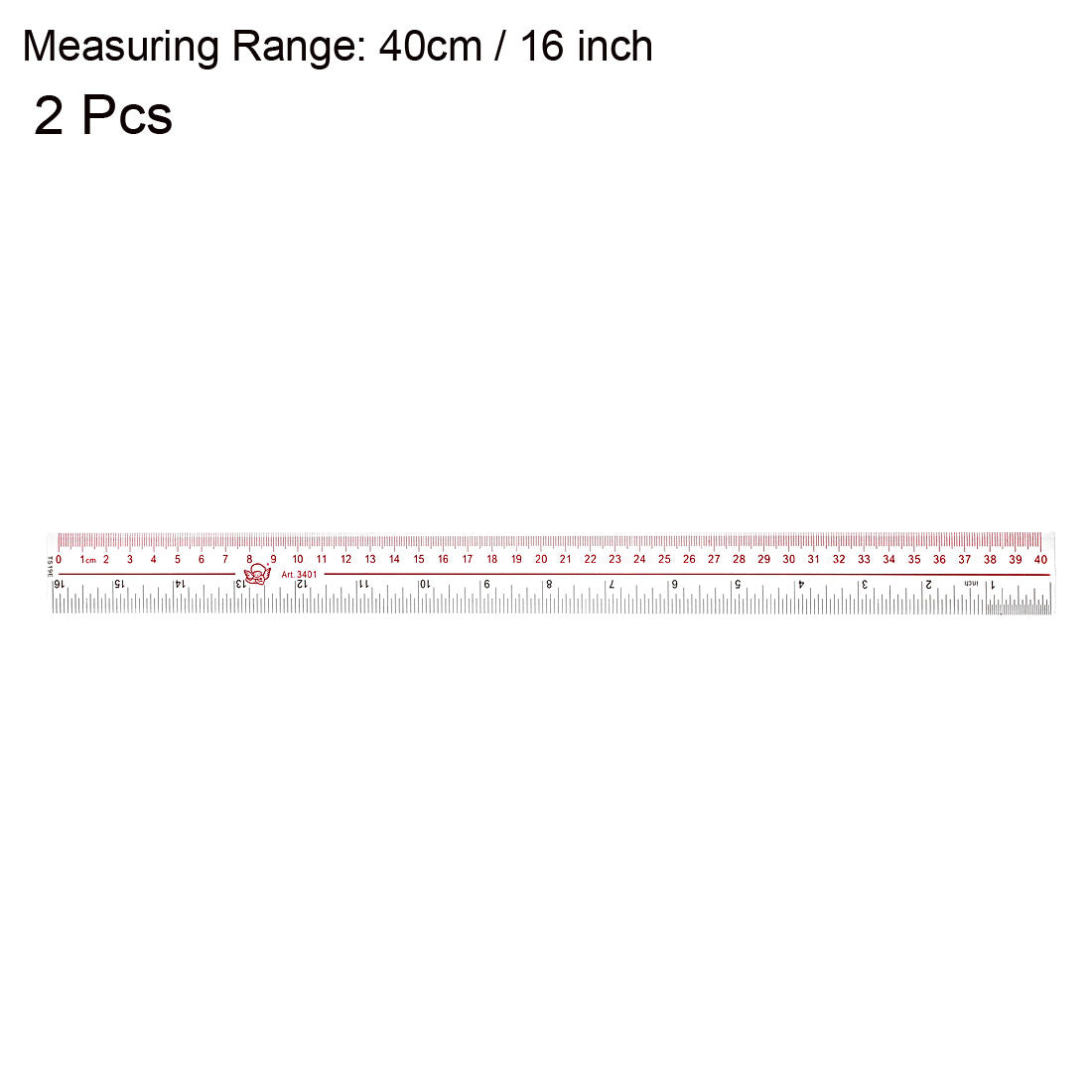 uxcell Uxcell Straight Ruler 40cm 16Inch Metric Measuring Tool 2pcs