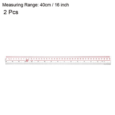 Harfington Uxcell Straight Ruler 40cm 16Inch Metric Measuring Tool 2pcs