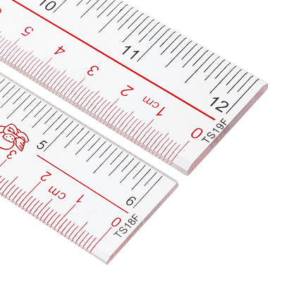 Harfington Uxcell Straight Ruler 150mm 6 Inch 300mm 12 Inch Metric Plastic Measuring Rulers Tool 2pcs