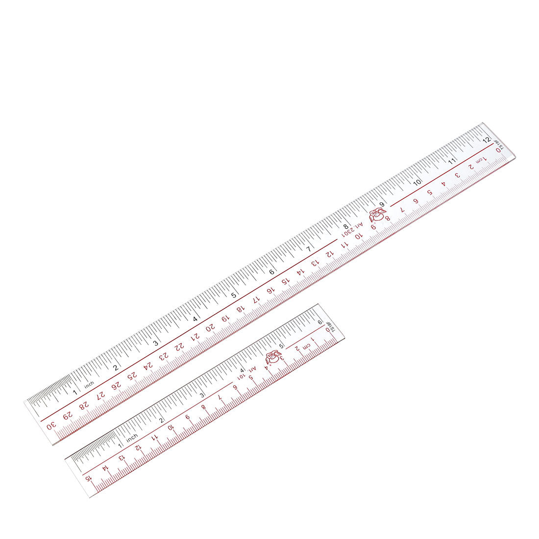 uxcell Uxcell Straight Ruler 150mm 6 Inch 300mm 12 Inch Metric Plastic Measuring Rulers Tool 2pcs