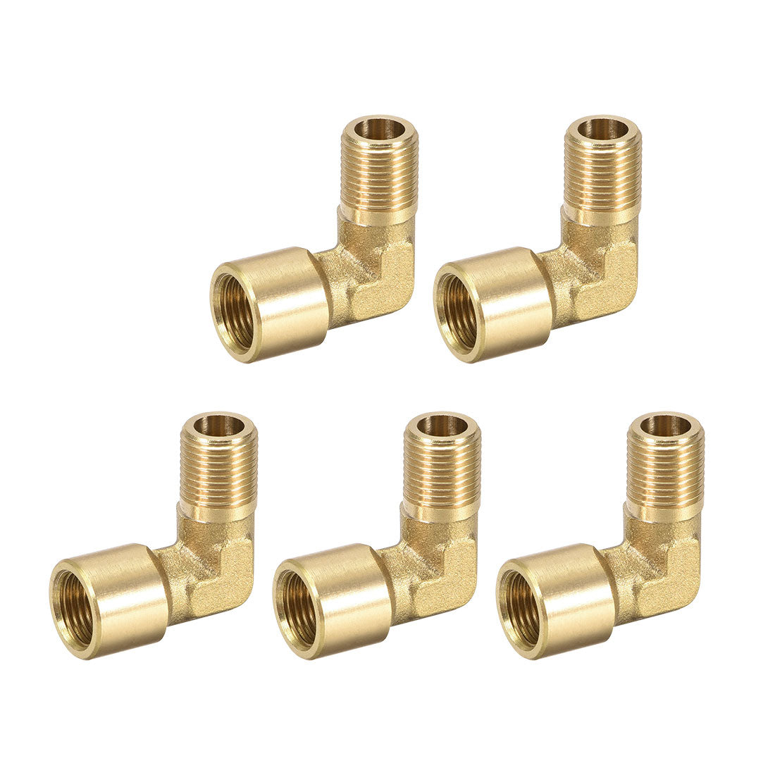 uxcell Uxcell Brass Pipe Fitting 90 Degree Elbow G1/8 Male x G1/8 Female 5pcs