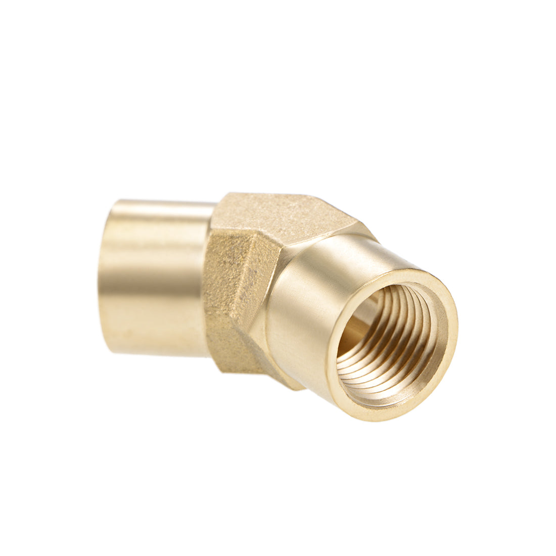 uxcell Uxcell Brass Pipe Fitting - 45 Degree Elbow G1/4 Female X G1/4 Female Hex Bushing Adapter 36.5mm Length 2pcs