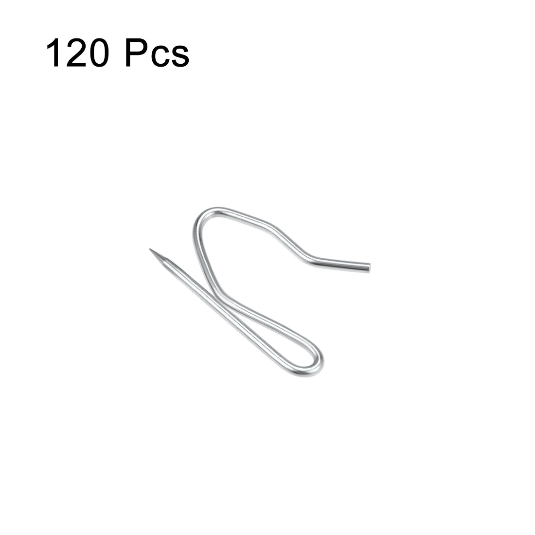 uxcell Uxcell Curtain Hooks Carbon Steel Pin-On Drapery Hooks for Window Door Curtains Silver Tone 120 Pcs