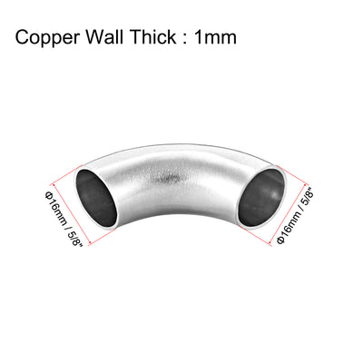 Harfington Uxcell Stainless Steel 304 Pipe Fitting Long Radius 90 Degree Elbow Butt-Weld 5/8-inch OD 1mm Thick Pipe Size 2pcs