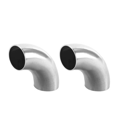 Harfington Uxcell Stainless Steel 304 Pipe Fitting Long Radius 90 Degree Elbow Butt-Weld 3/4-inch OD 1.2mm Thick Pipe Size 2pcs