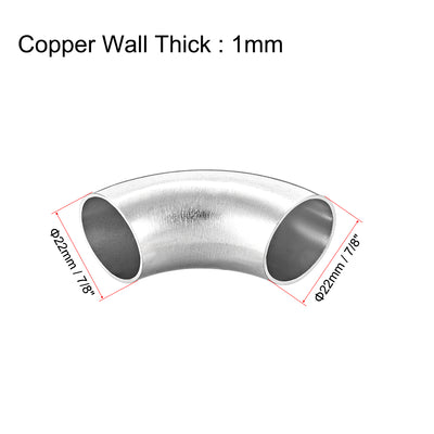 Harfington Uxcell Stainless Steel 304 Pipe Fitting Long Radius 90 Degree Elbow Butt-Weld 7/8-inch OD 1mm Thick Pipe Size 2pcs