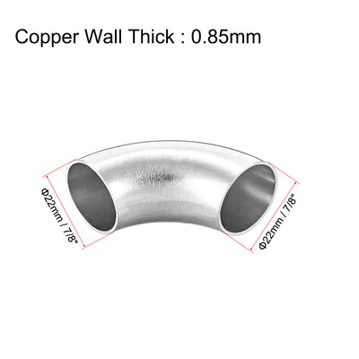 Harfington Uxcell Stainless Steel 304 Pipe Fitting Long Radius 90 Degree Elbow Butt-Weld 7/8-inch OD 0.85mm Thick Pipe Size 5pcs