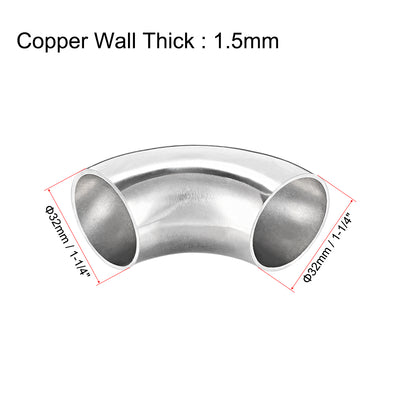 Harfington Uxcell Stainless Steel 304 Pipe Fitting Long Radius 90 Degree Elbow Butt-Weld 1-1/4-inch OD 1.5mm Thick Pipe Size 4pcs