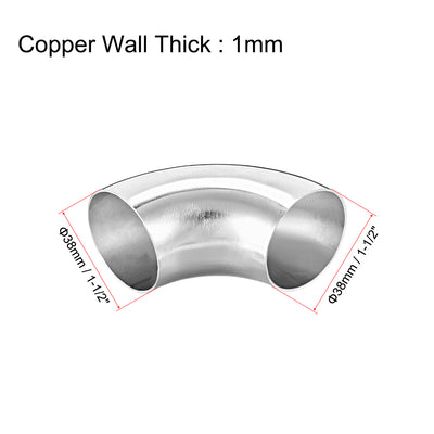 Harfington Uxcell Stainless Steel 304 Pipe Fitting Long Radius 90 Degree Elbow Butt-Weld 1-1/2-inch OD 1mm Thick Pipe Size 5pcs