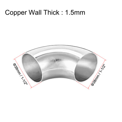 Harfington Uxcell Rohrverschraubung aus Edelstahl 304 mit langem Radius, 90 Grad Winkel, Stumpfschweißung, Zoll Außendurchm. (mm), T-Rohrgröße 38mm-4St