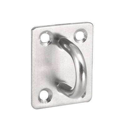 Harfington Uxcell Stainless Steel Ceiling Hook Pad Eye Plate Hardware 46mmX36mmX28mm Staple Hooks Loop Wall Mount