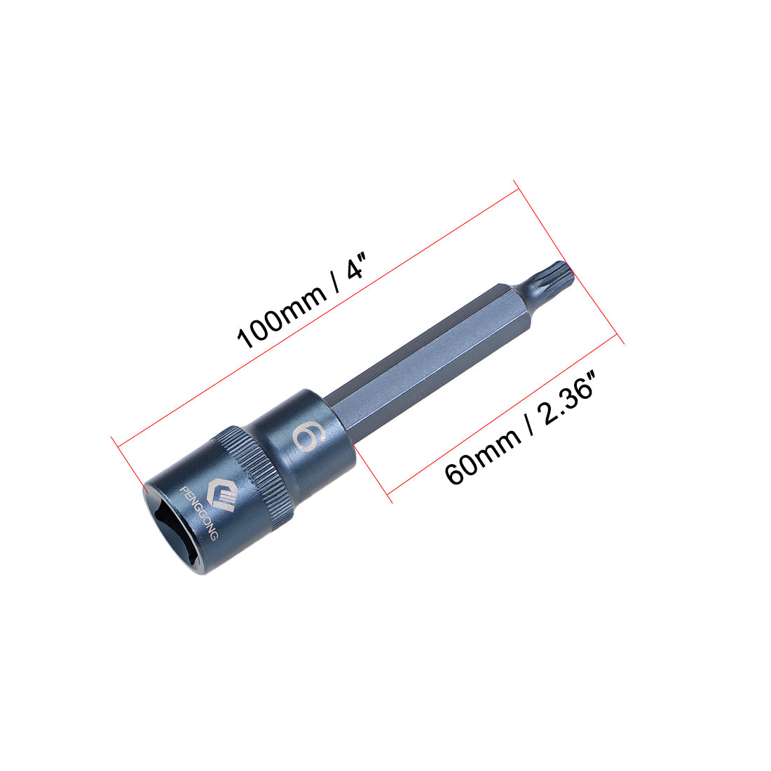 uxcell Uxcell Drive M Bit Sockel S2 Stahl 1/2 Inch 100mm Länge bläuen