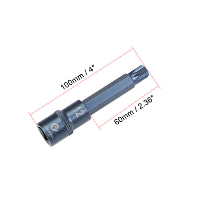 Harfington Uxcell Drive M Bit Sockel S2 Stahl 1/2 Inch 100mm Länge bläuen