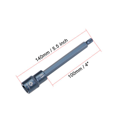 Harfington Uxcell Drive M Bit Sockel S2 Stahl extra lang 1/2 Inch 140mm Länge bläuen