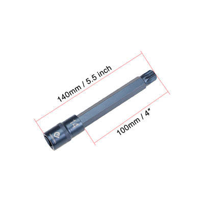 Harfington Uxcell Drive M Bit Sockel S2 Stahl extra lang 1/2 Inch 140mm Länge bläuen