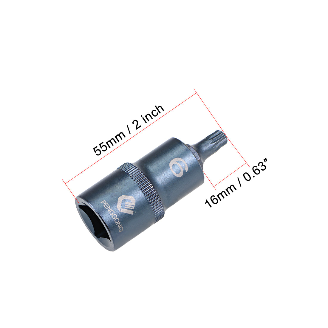 uxcell Uxcell 1/2-Inch Drive x M6 Triple Square Spline Bit Socket, Metric 2" Length