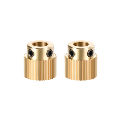 Harfington Uxcell Brass Drive Gear Extruder Wheel 40 Teeth 5mm Bore 2pcs