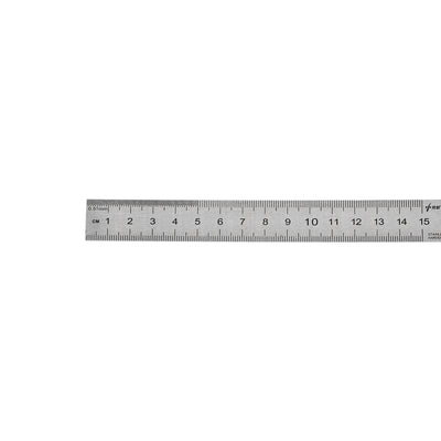 Harfington Uxcell Straight Ruler 15cm 6 Inch Metric Stainless Steel Measuring Tool with Hanging Hole 5pcs