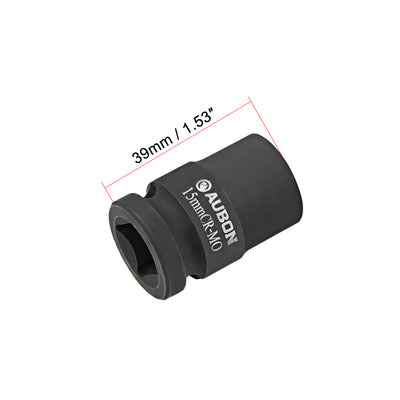 Harfington Uxcell 3 Pcs 1/2-Inch Drive by 15mm Shallow Impact Socket, Cr-Mo, 6-Point, Metric