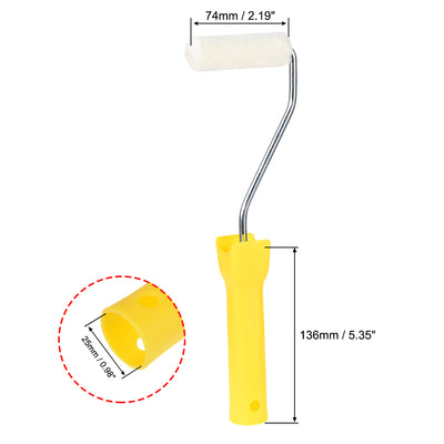 Harfington Uxcell 6xWolle Farbroller Pinsel 3 Zoll 74mm für Haushalt Wandmalerei mit 1xKunststoff Griff