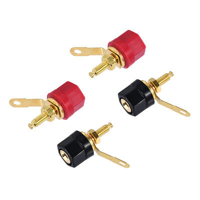 Harfington Uxcell 4 Pcs Binding Posts Terminals 4mm Banana Plug Socket + Red and Black