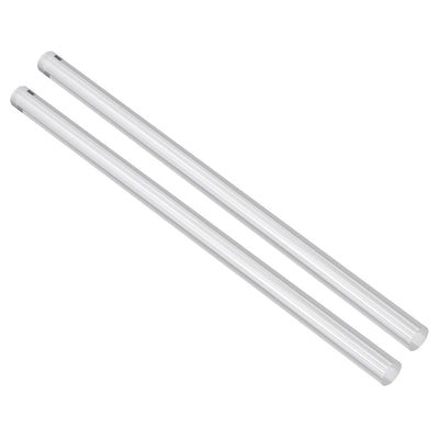 Harfington Uxcell Solid Acrylic Round Rod Straight Light White Line PMMA Bar 12mmx250mm 2Pcs