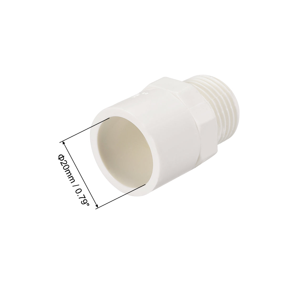 uxcell Uxcell 20stk. 20mm Rutsch X G1/2 Außengewinde PVC Rohrfitting Adapter Anschluss