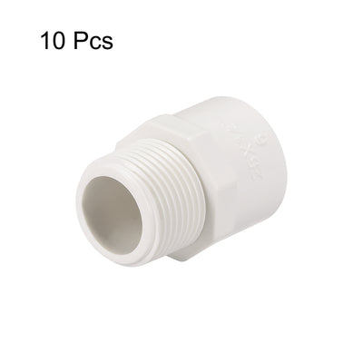 Harfington Uxcell 25mm Slip x G3/4 Male Thread PVC Pipe Fitting Adapter Connector 10Pcs