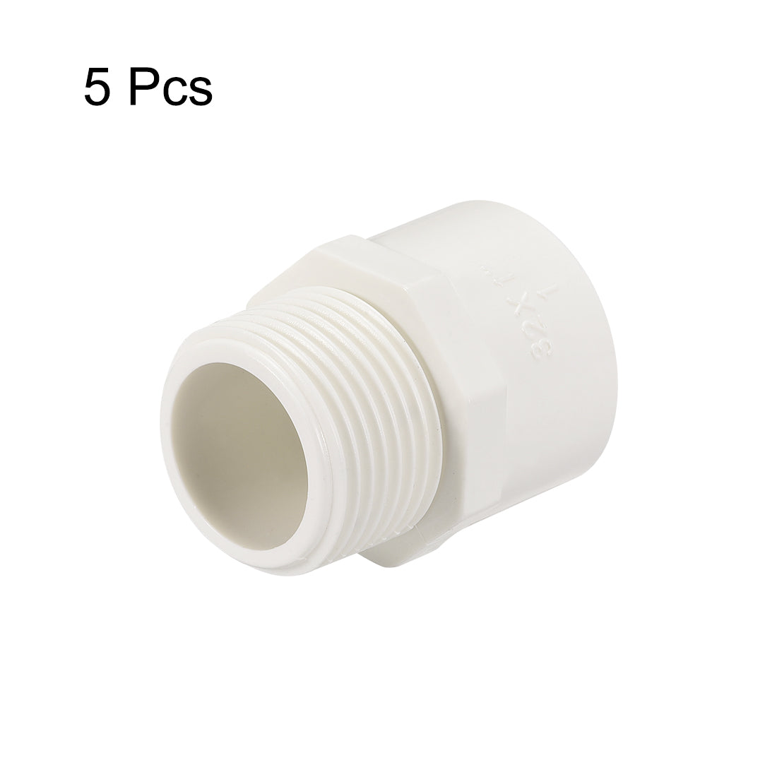 uxcell Uxcell 32mm Slip x G1 Male Thread PVC Pipe Fitting Adapter Connector 5Pcs