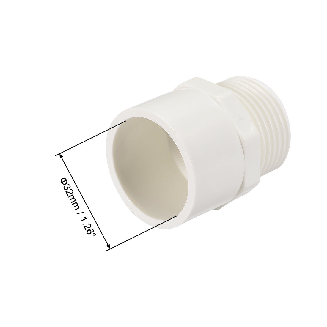 uxcell Uxcell 10stk. 32mm Rutsch X G1 Außengewinde PVC Rohrfitting Adapter Anschluss