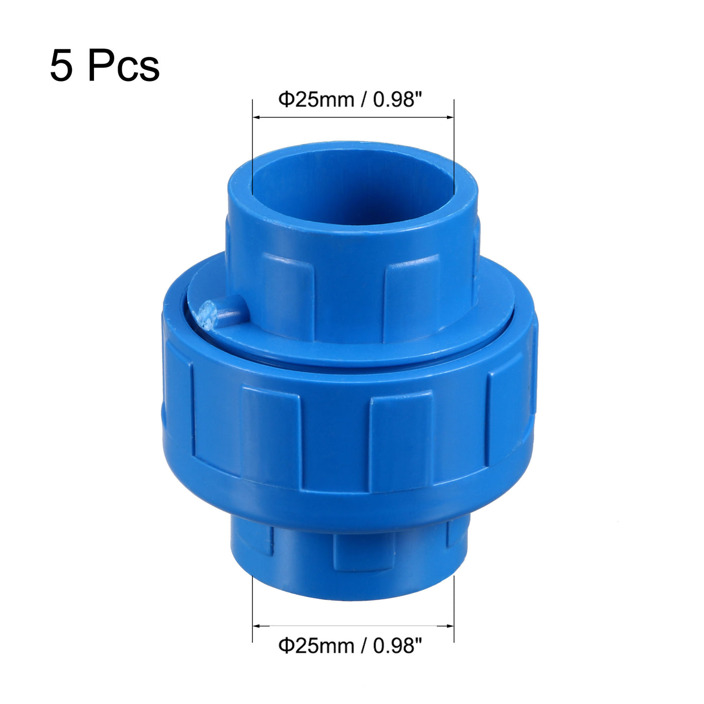 uxcell Uxcell 5stk. PVC Rohrfitting Verbindungslösungsmuffe Schnellverbinder Blau 25mm x 25mm