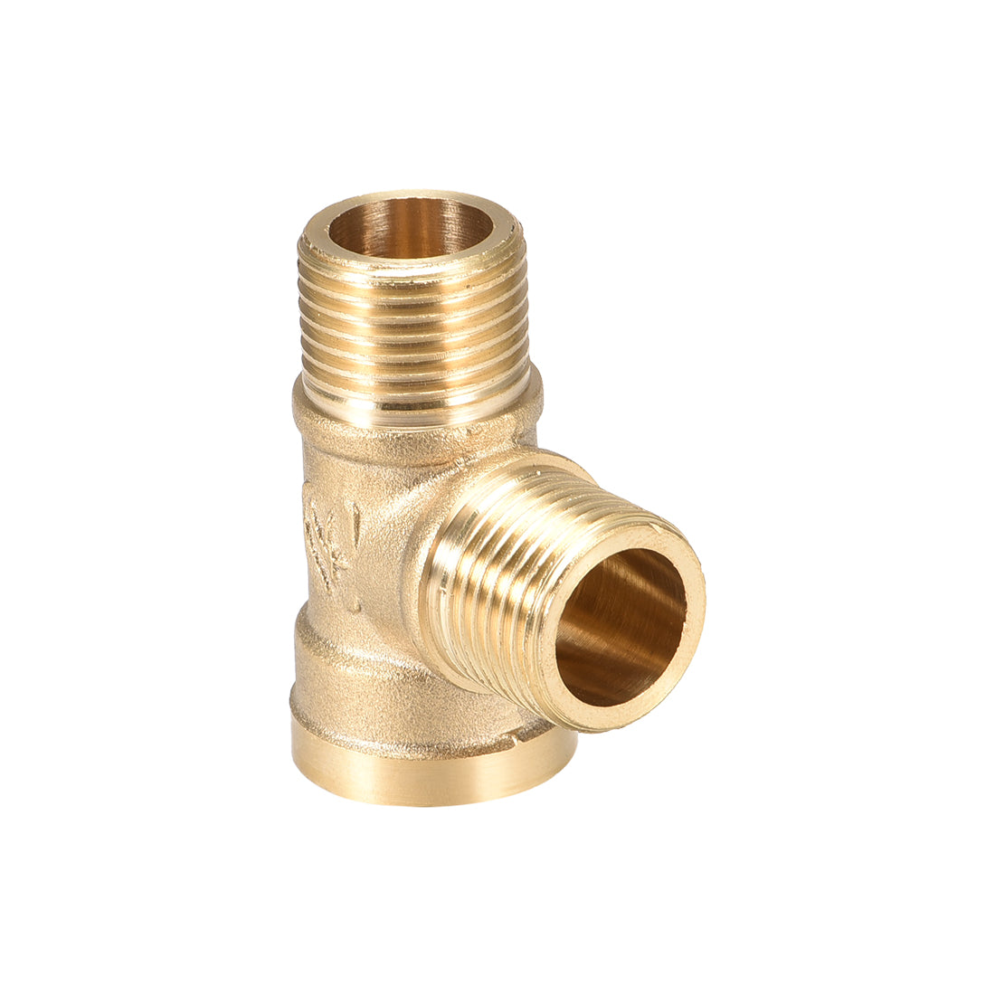 uxcell Uxcell Brass Tee Pipe Fitting G1/2 Male x G1/2 Male  x G1/2 Female T-Shaped Connector Coupler 2pcs