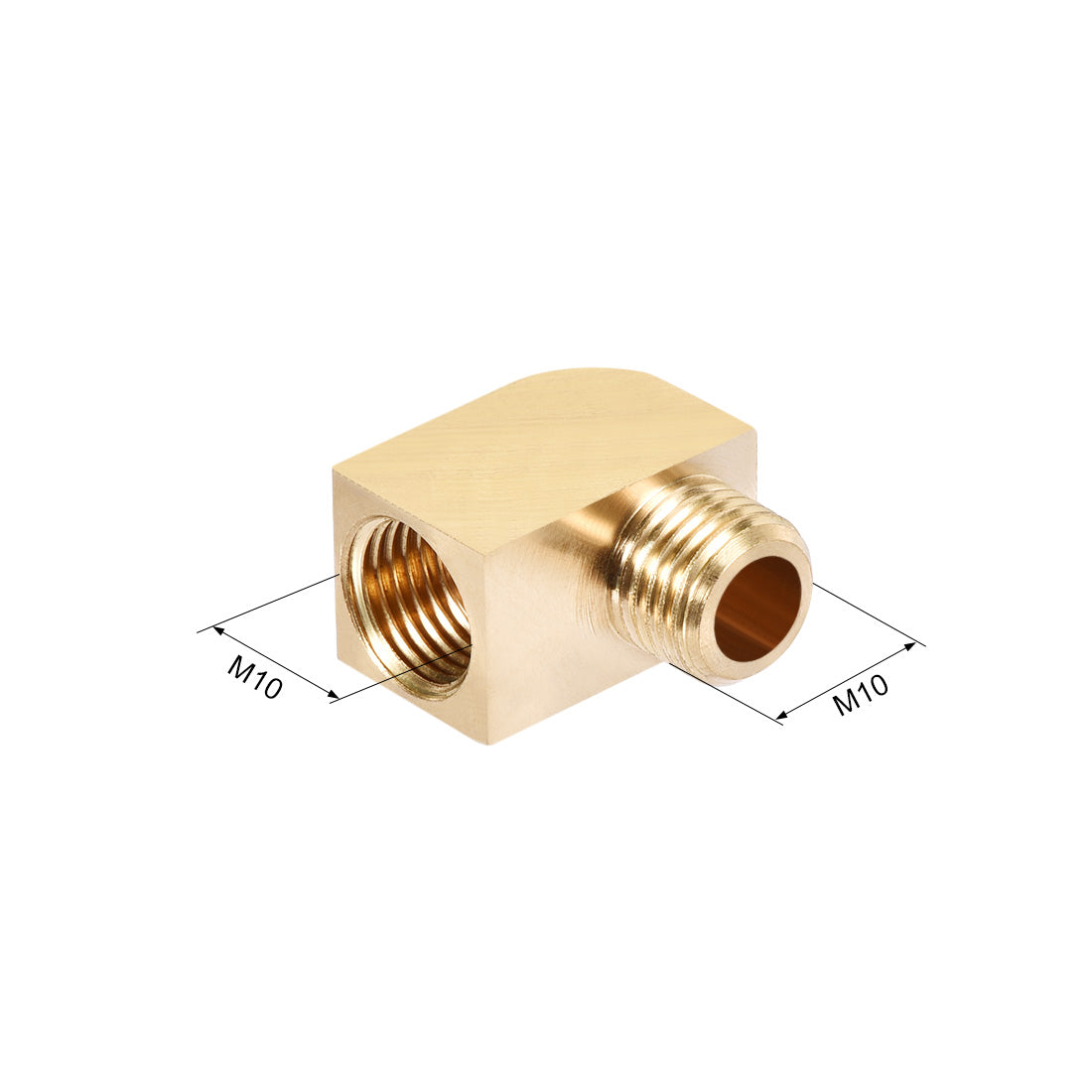 uxcell Uxcell Brass Pipe Fitting 90 Degree Barstock Street Elbow M10 MalexM10 Female Pipe 2pcs