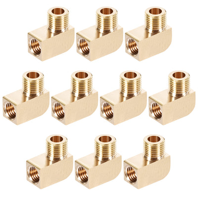 uxcell Uxcell Brass Pipe Fitting 90 Degree Barstock Street Elbow G1/8 MalexM8 Female Pipe 10pcs