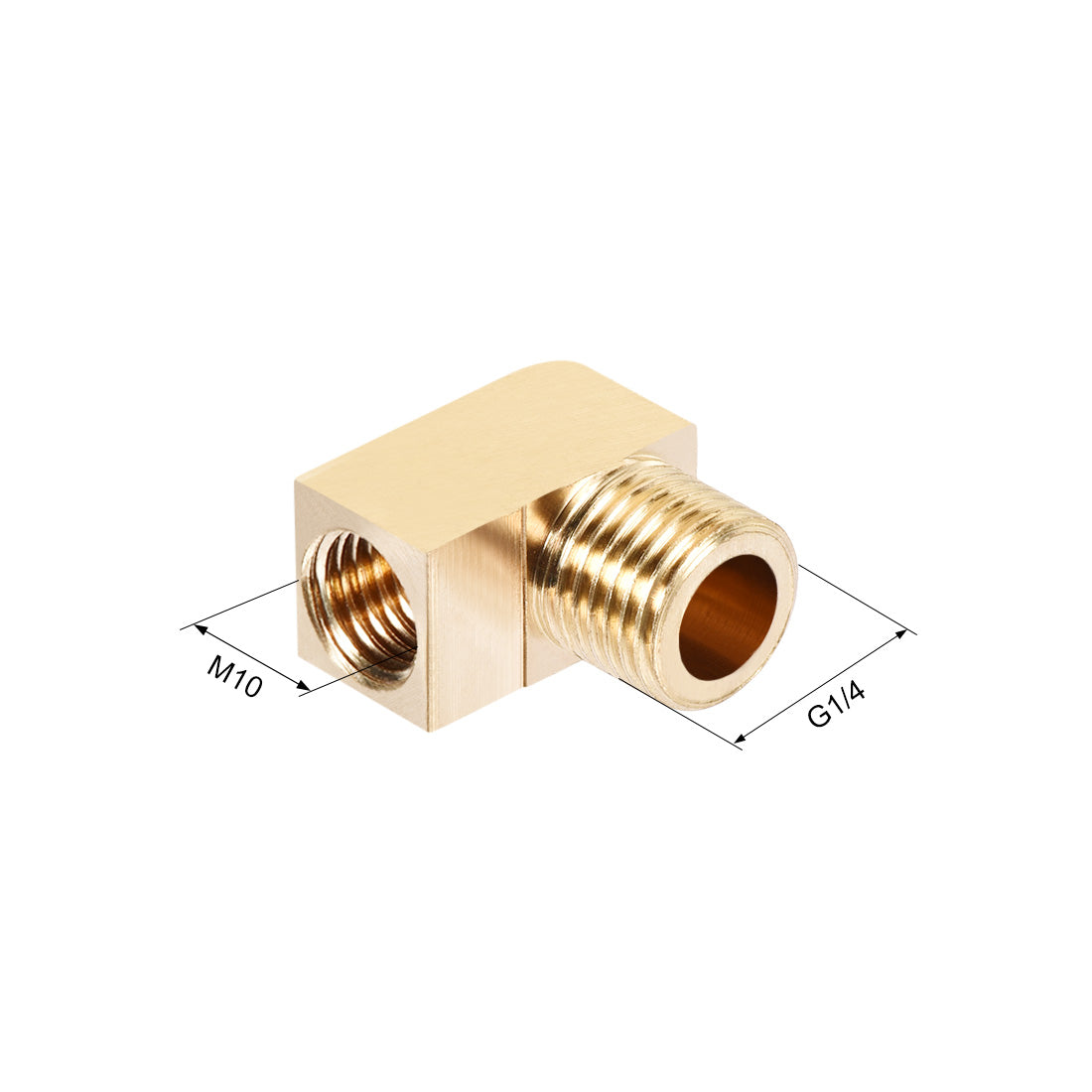 uxcell Uxcell Brass Pipe Fitting 90 Degree Barstock Street Elbow  G1/4 Male x M10 Female