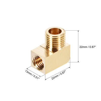 Harfington Uxcell Brass Pipe Fitting 90 Degree Barstock Street Elbow  G1/4 Male x M10 Female 2pcs