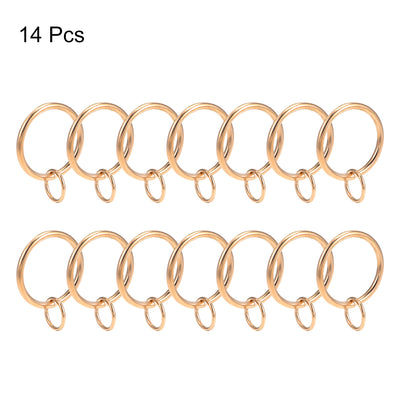 Harfington Uxcell Curtain Rings Metal 32mm Inner Dia Drapery Ring Light Gold Tone 14 Pcs