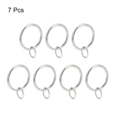 Harfington Uxcell Curtain Rings Metal 32mm Inner Dia Drapery Ring for Curtain Rods Silver Tone 7 Pcs