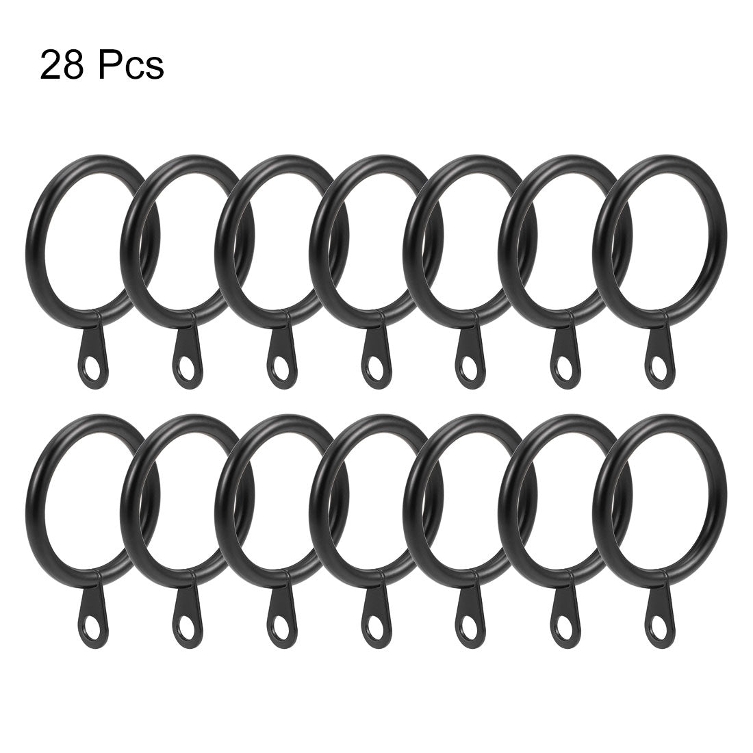 uxcell Uxcell 28 Stück Vorhang Ringe Metall 28mm Innendurchmesser Vorhang Ring für Gardinenstangen schwarz