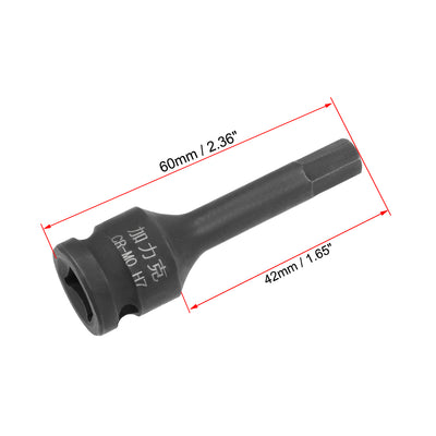 Harfington Uxcell Impact Hex Bit Socket, Metric, Cr-Mo Steel