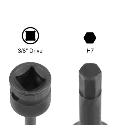 Harfington Uxcell Impact Hex Bit Socket, Metric, Cr-Mo Steel