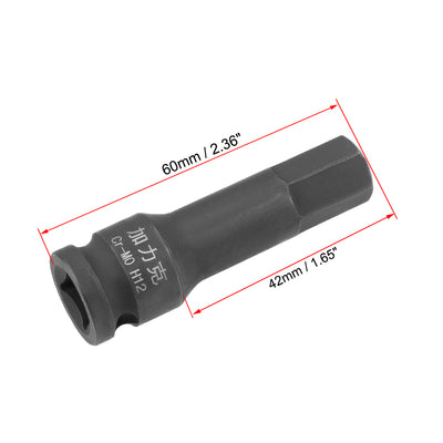 Harfington Uxcell Impact Hex Bit Socket, Metric, Cr-Mo Steel