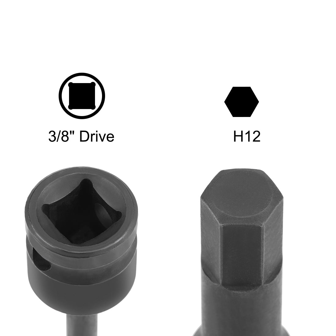 uxcell Uxcell Impact Hex Bit Socket, Metric, Cr-Mo Steel